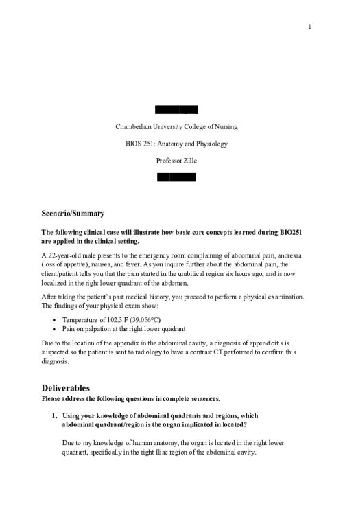 BIOS 251 Week 1 Assignment; Case Study