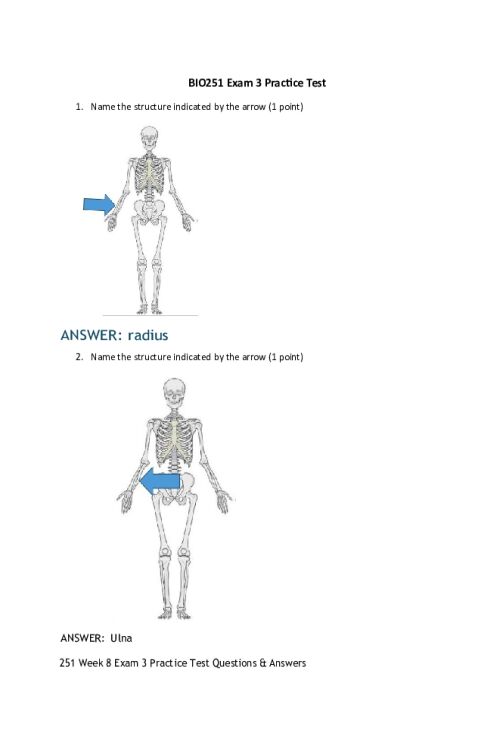 BIOS 251 Week 8 Exam 3 Practice Test Questions & Answers