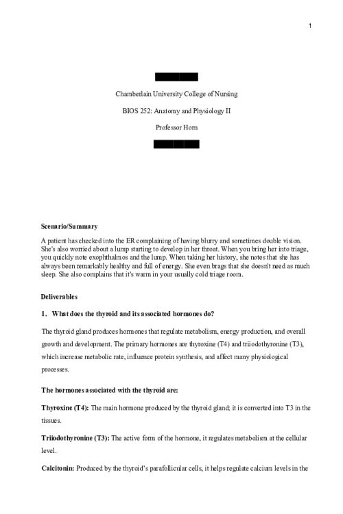 BIOS 252 Week 7 Case Study; Hyperthyroidism (Grave s Disease)