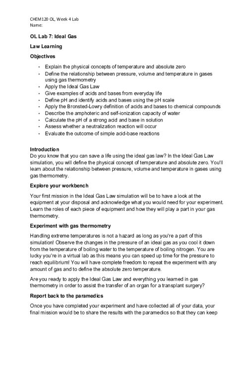 CHEM 120 Week 4 Virtual Labs; Part 1, 2, 3