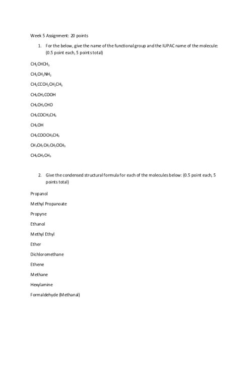 CHEM 120 Week 5 Concepts; Redox and Organic Chemistry.