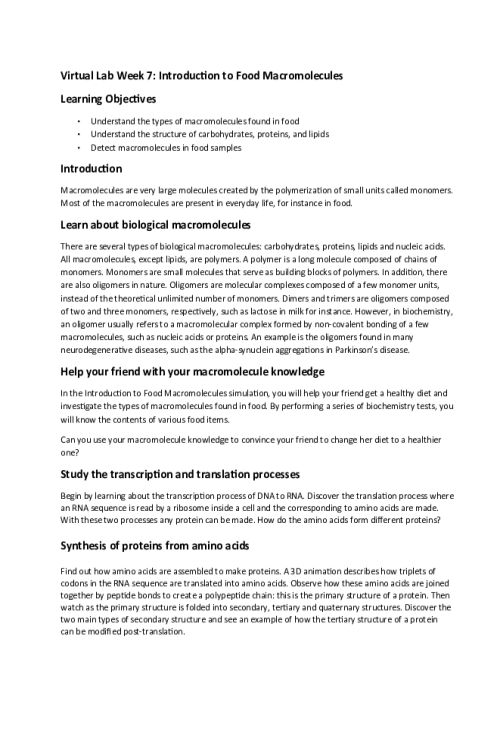 CHEM 120 Week 7 Virtual Lab; Part 1, 2 and 3