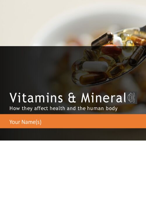 Group Project Presentation - Vitamins & Minerlas
