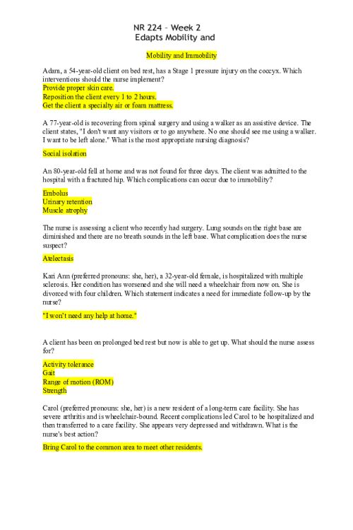NR 224 Week 2 Supplemental Assignment; Mobility