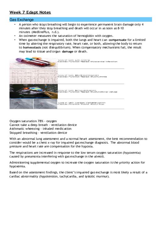 NR 224 Week 7 Core Assignment; Nursing Skill; Oxygenation