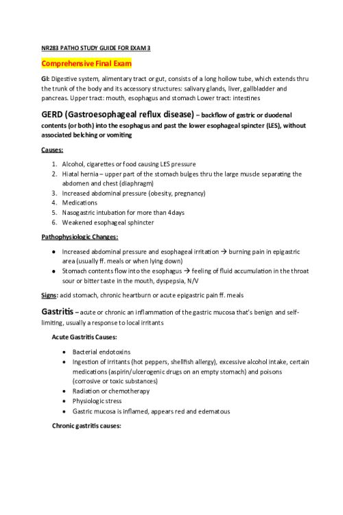 NR 283 Week 8 Comprehensive Final Exam - Comprehensive Study Guide