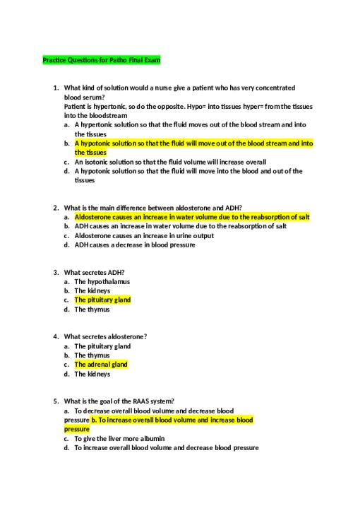 NR 283 Week 8 Comprehensive Final Examination - Topics Covered Weeks 5-7
