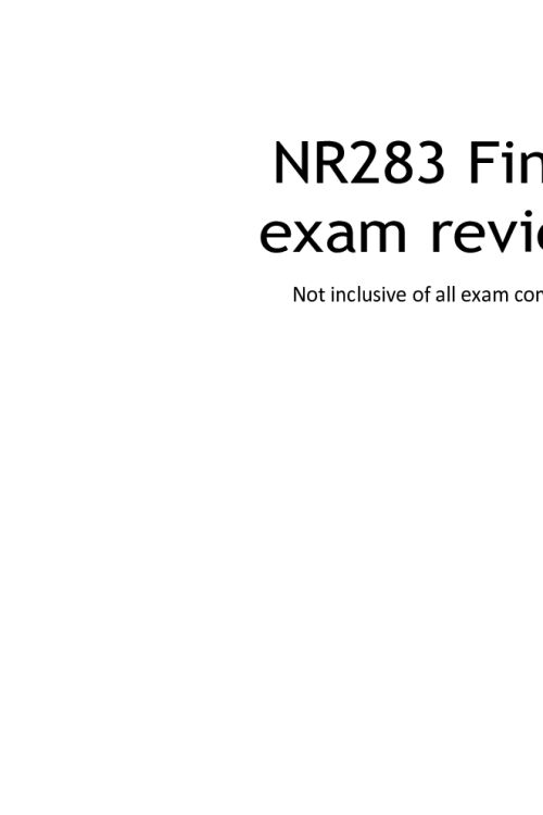 NR 283 Week 8 Final Exam Review