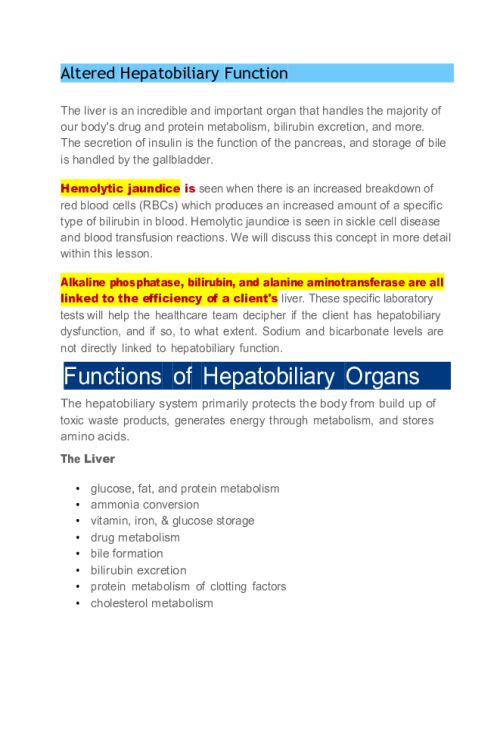 NR 325 Week 5 EDAPT; Altered Hepatobiliary Function