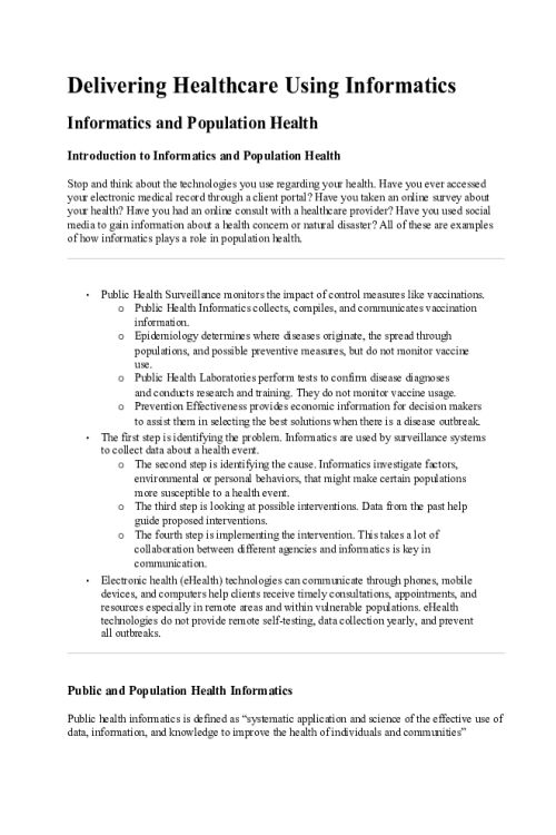 NR 360 Week 3 Edapt; Delivering Healthcare Using Informatics