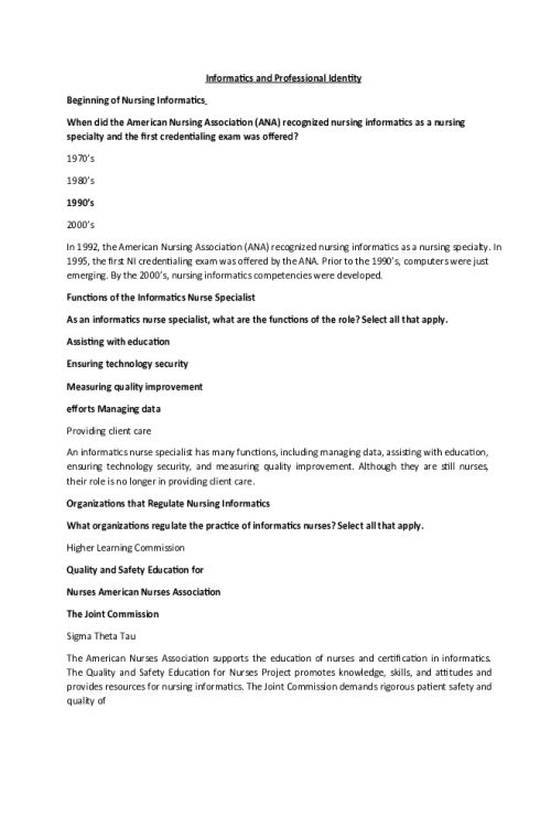 NR 360 Week 8 Edapt; Edapt Informatics and Professional Identity