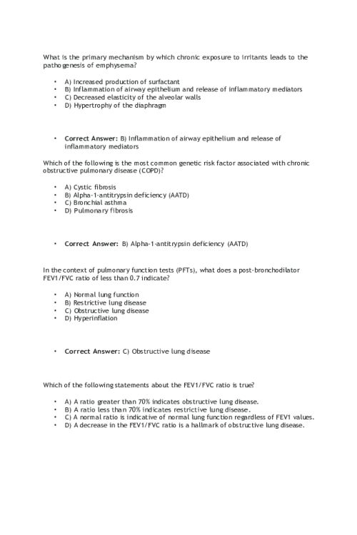 NR 507 Week 3 Edapt; Respiratory System - Practice Questions-Answers