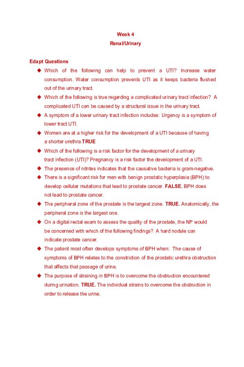 NR 507 Week 4-5 Edapt Questions and Material
