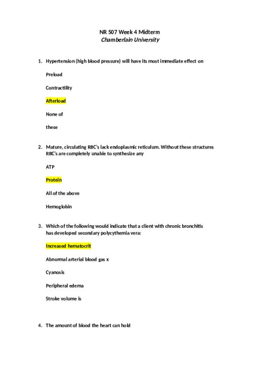 NR 507 Week 4 Midterm Exam Solved