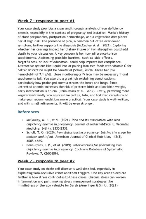 NR 507 Week 7 Discussion; Choose Your Own Pathophysiology Adventure Part 3 of 3