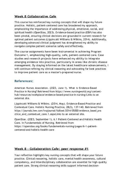 NR 507 Week 8 Collaborative Cafe