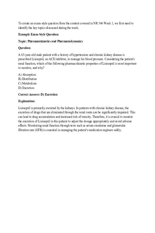 NR 546 Week 1 Discussion; Group Study