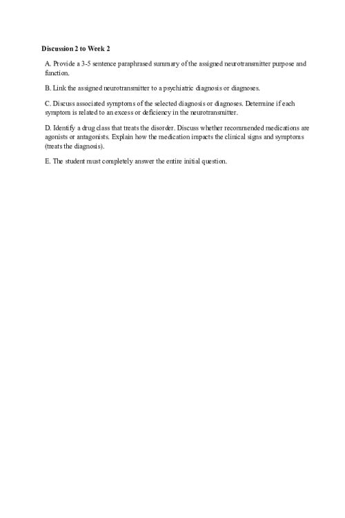 NR 546 Week 2 Discussion; Serotonin Syndrome (SS)