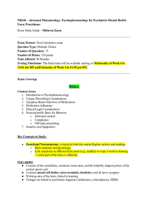 NR 546 Week 4 Midterm Study Guide