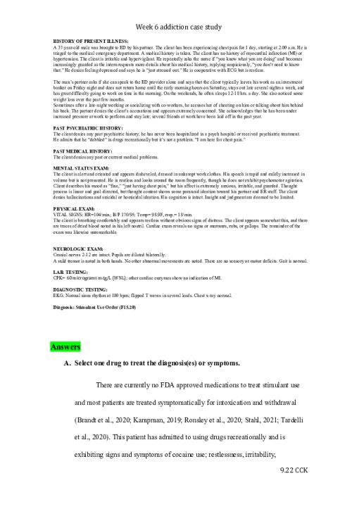 NR 546 Week 6 Case Study Discussion; Chosen Drug - Modafinil.