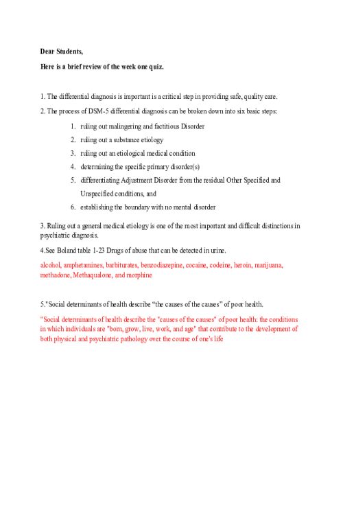 NR 547 Week 1 Quiz Summary