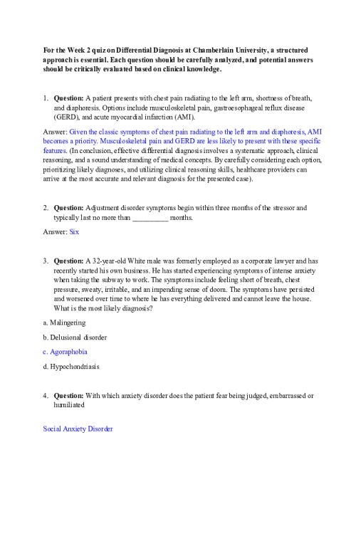NR 547 Week 2 Quiz