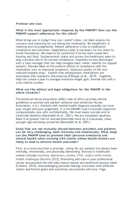 NR 547 Week 3 Discussion; Schizophrenia..