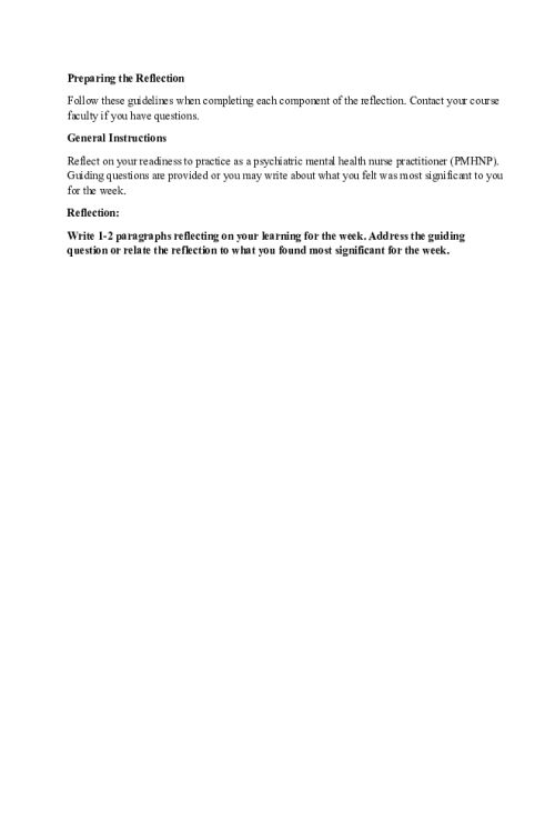 NR 548 Week 2 Reflection on Learning
