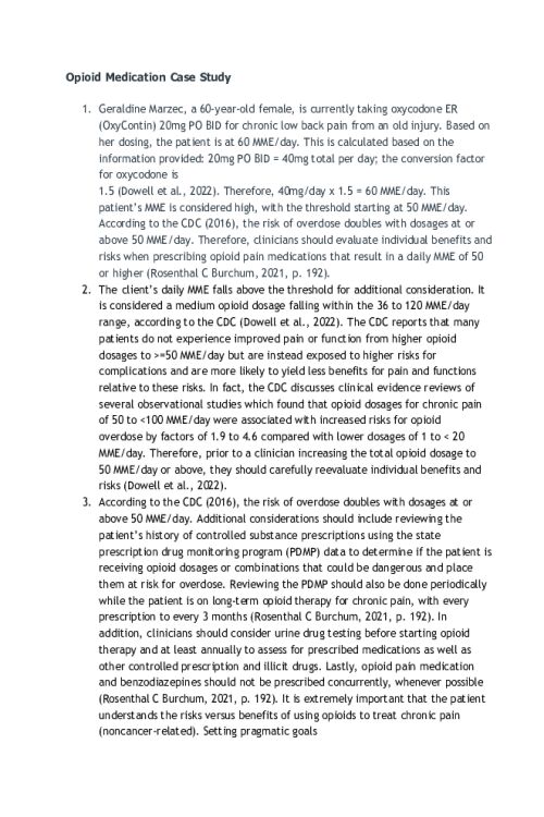 NR 565 Week 3 Cafe Collaboration; CPGs Related to Opioid Prescribing - Geraldine Marzec.