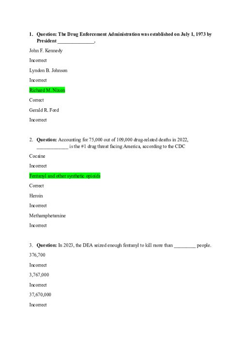 NR 565 Week 3 DEA Badge Quiz.