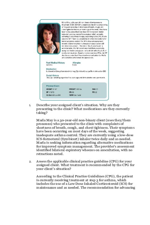 NR 565 Week 6 Collaboration Cafe; CPGs Related to Respiratory Conditions - Marla May