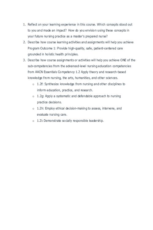 NR 565 Week 8 Collaboration Cafe; Reflection on Learning