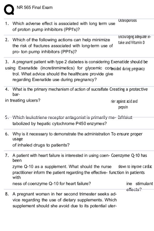 NR 565 Week 8 Final Exam - Quizlet