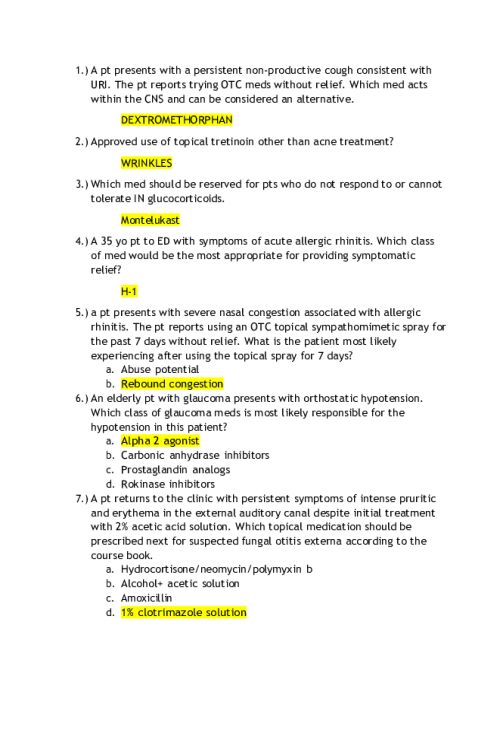 NR 566 Week 5 Quiz - All Correct