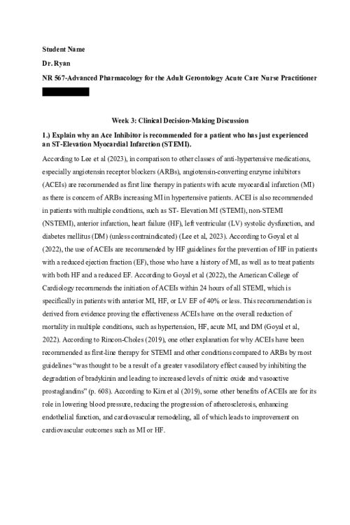 NR 567 Week 3 Clinical Decision-Making Discussion