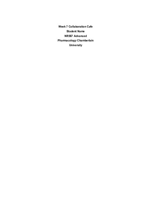 NR 567 Week 7 Collaboration Cafe; Pharmacological Management of Migraines - Corretta Freeman