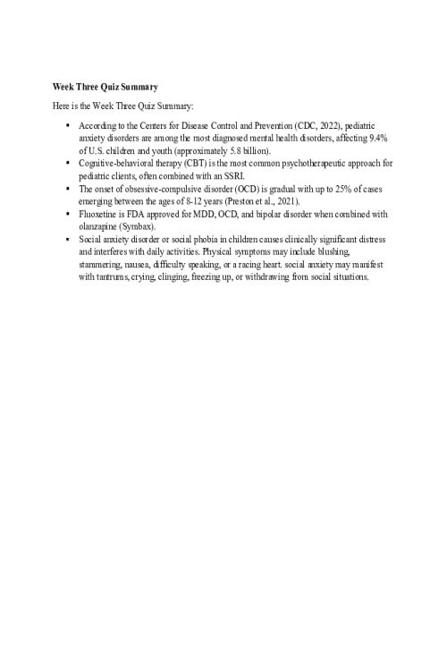 NR 606 Week 3 Quiz Summary