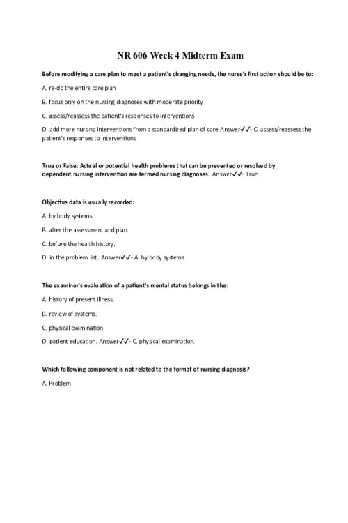 NR 606 Week 4 Midterm Exam