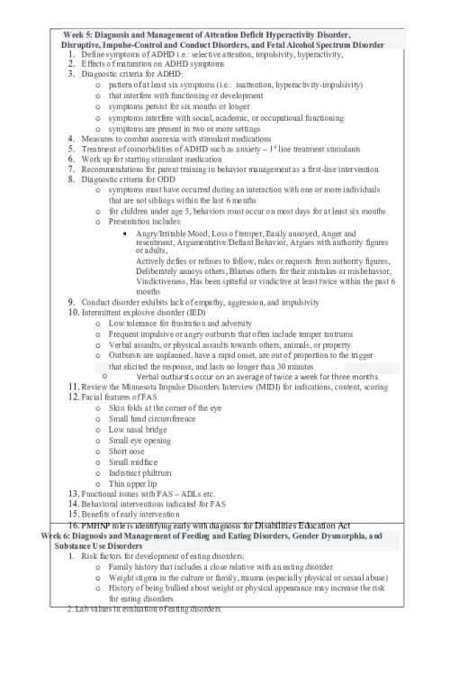 NR 606 Week 8 Final Exam Review