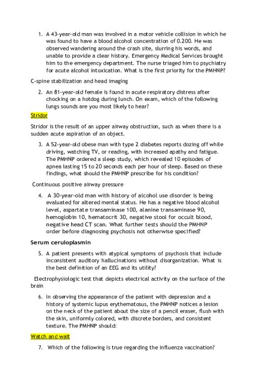 NR 668 Week 1 Quiz Policy & Health Assessment - All Correct Answers