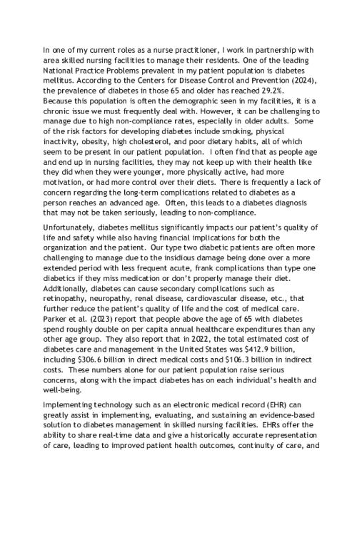NR 706 Week 4 Discussion; Translating Evidence Into Practice