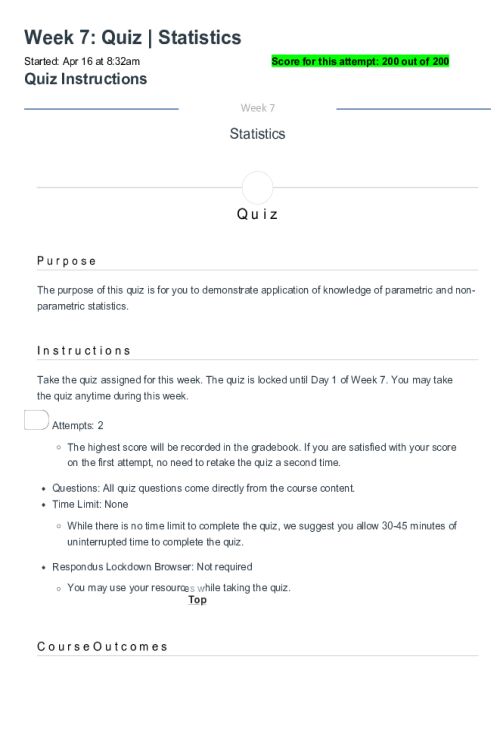 NR 716 Week 7 Quiz - Summer Semester