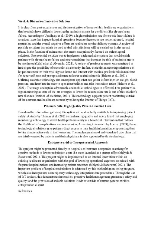 NR 730 Week 4 Discussion; The Advanced Practice Nurse as an Entrepreneur or Intrapreneur