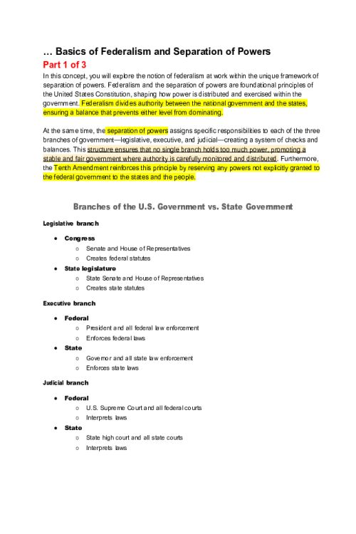POLI 330N Week 2 Edapt; Federalism and the Bill of Rights Within American Democracy and American Values