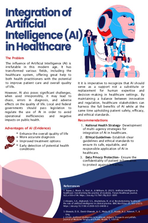 POLI 330N Week 6 Change Agent Assignment Part II; The Impact of AI on Healthcare Regulation Flyer