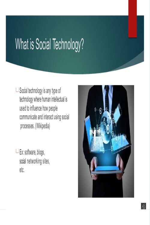 Social Technology; Software, Blogs, Social Networking Sites etc.